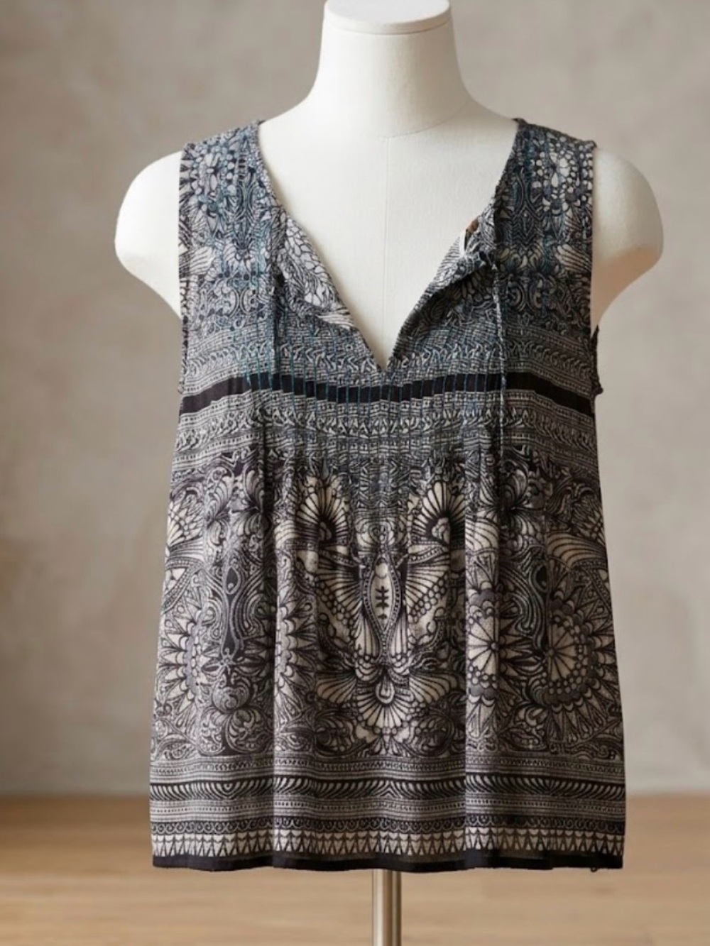 Free People Ikat Boho Tank Top Open Back
